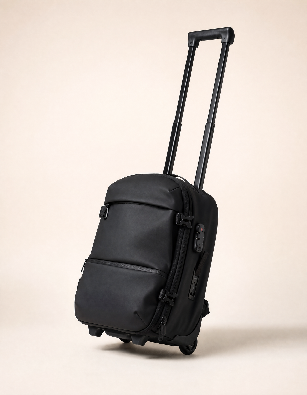 ROAMINERA ONE en mode trolley avec poignée télescopique déployée
